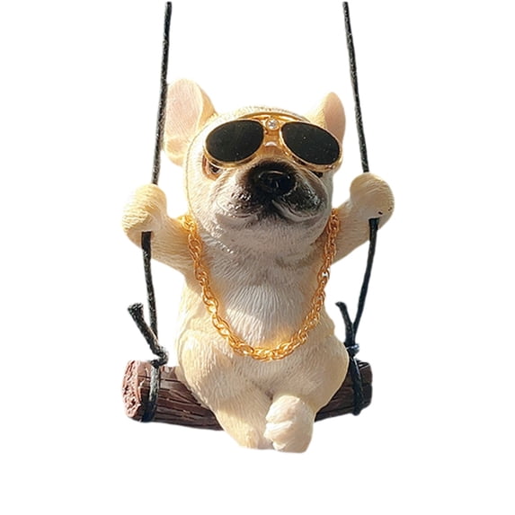 Lilixerw Cute Swinging Dog Car Mirror Hanging Accessories,Fun Interior Rearview Mirrors Decoration,for Car Truck SUV
