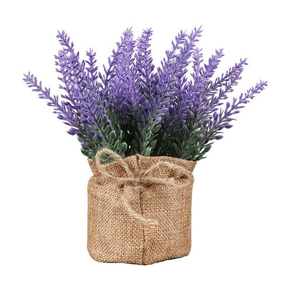 Lilixerw Fake Lavender Plant in Pot,Faux Lavender Flowers Artificial Lavender Decor Purple Bathroom Plants Decor,Small Artificial Flowers Home Decor Indoor