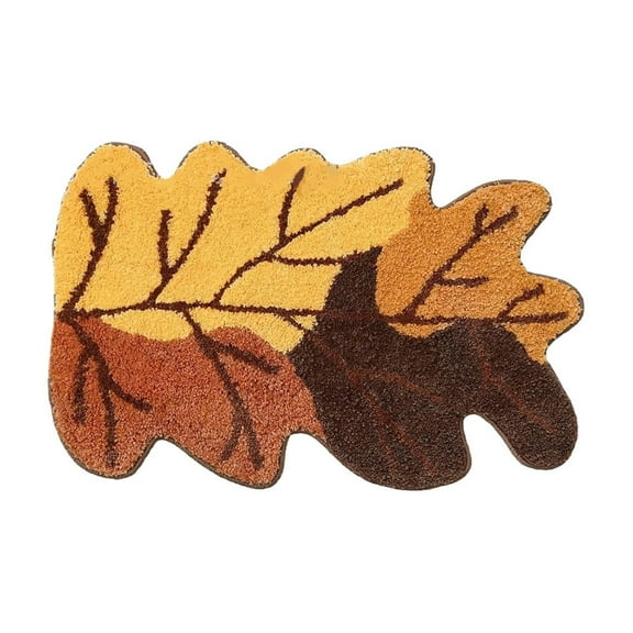 Lilixerw Fall Bathroom Rugs,Cute Maple Leaf Bath Mat,Washable Non-Slip Absorbent Microfiber Bath Rug,for Tub Shower Autumn Farmhouse Decor