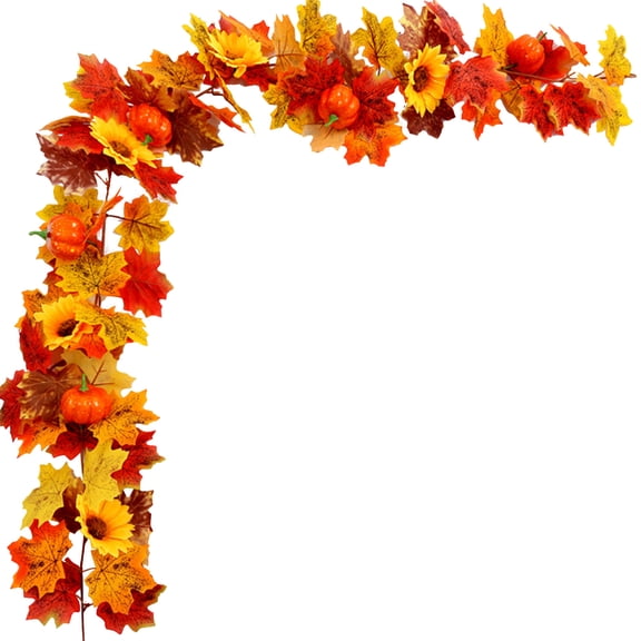 Lilixerw Fall Maple Leaf Garland,Artificial Autumn Maple Leaves Garland,with Berries Fall Leave Vines Hanging Foliage Garland,for Indoor Outdoor Home Thanksgiving Fireplace Decor