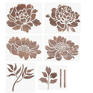 Lilixerw Flower Stencil for Garden Fence,Large Flower Stencils for Wall,Peony Templates,for Painting on Wood Furniture