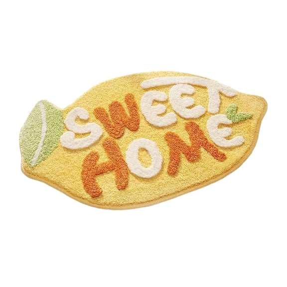 Lilixerw Fruit Bath Mat,Cozy Cute Fruits Rug Half Round Shaped Bedroom Bathroom Doorway Kitchen Floor Rug Carpet Water Absorption Non-Slip mat for Room,23.6 x 15.7 inch