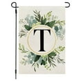 thumbnail image 1 of Lilixerw Garden Flags for Outside Monogram 26 Letters Flax Yard Flag,Double Sided Green Plant Printing Family Last Name Initial Hanging Flags at The Gate for Outdoor Courtyard Patio, 1 of 3