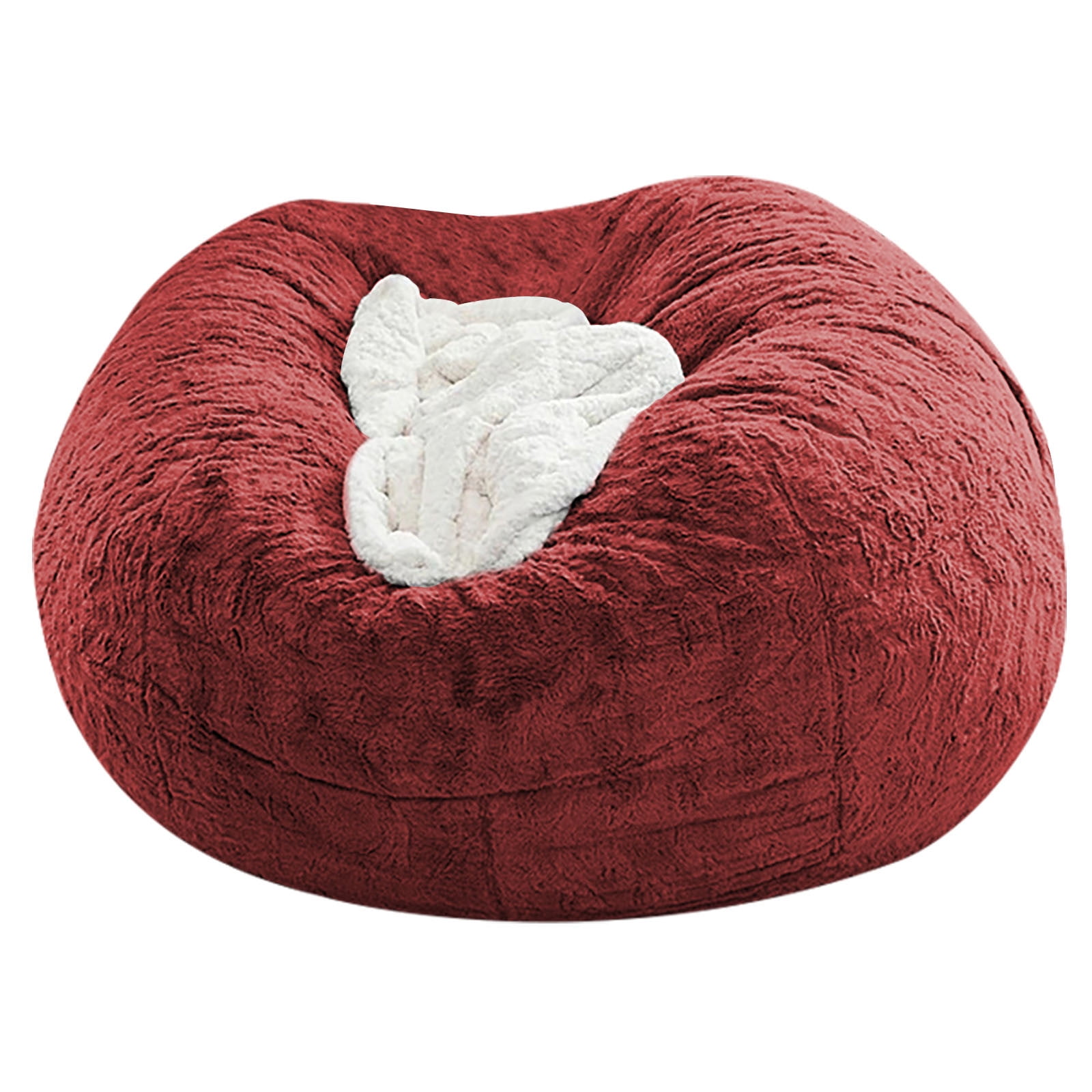 Lilixerw Giant Fur Bean Bag Chair Cover for Adults,Living Room Furniture Big Round Soft Fluffy Fur Beanbag Lazy Sofa Bed Cover Decoration,70.8 x 35.4 inch