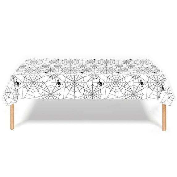 Lilixerw Clearance Halloween Disposable Tablecloth Large Size,Spider Web Waterproof Rectangle Halloween Plastic Tablecloth,for Halloween Table Decoration,Home Party Decor,54 x 108 inch