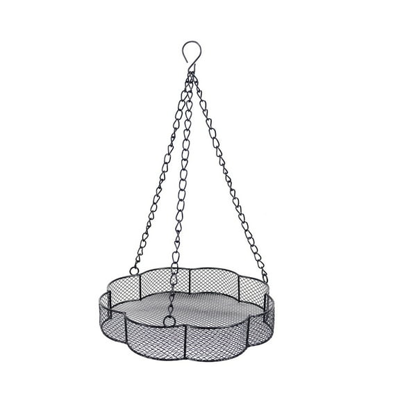 Lilixerw Hanging Bird Feeder,Bird Feeder Hanging for Garden Yard Outside Hanging Bird Feeder Tray - Metal Mesh Platform Feeders for Birds Outside Outdoors Hanging for Attracting Birds
