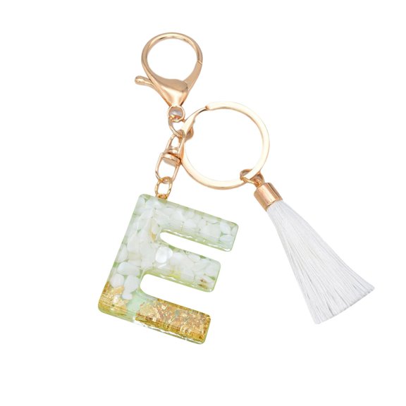 Lilixerw Initial Letter Keychains with White Tassel,Cute Key Chains,Letter Keychain,for Key Handbag Backpack