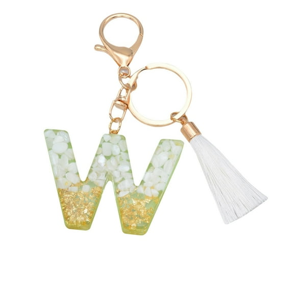 Lilixerw Initial Letter Keychains with White Tassel,Cute Key Chains,Letter Keychain,for Key Handbag Backpack