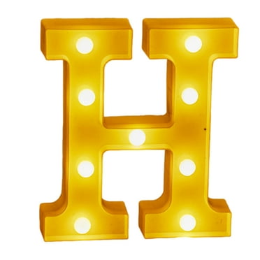 Lilixerw LED Marquee Sign Light Up Letters,Alphabet Light Up Letters Sign,Battery Powered LED Letter Lights,for Night Light Wedding Birthday Party Christmas or Home Decor(Letter H)