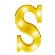 Lilixerw LED Marquee Sign Light Up Letters,Alphabet Light Up Letters Sign,Battery Powered LED Letter Lights,for Night Light Wedding Birthday Party Christmas or Home Decor(Letter S)