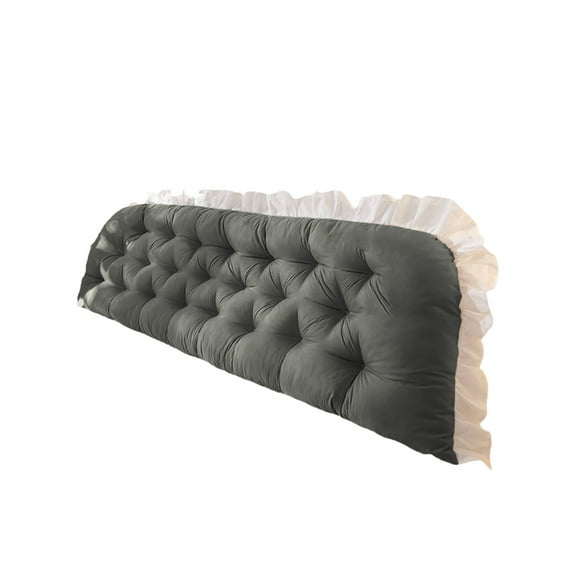 Lilixerw Large Headboard Bed Rest Reading Pillow Ruffle Backrest Positioning Support Bolster Cushion with Removable Cover,47.2 x 19.6 inch