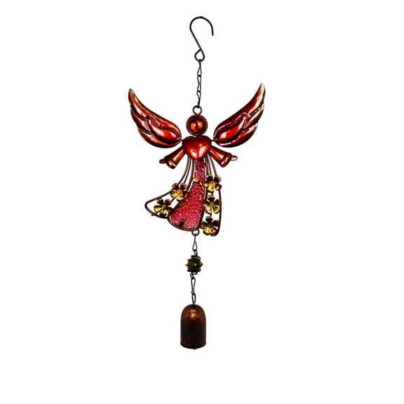 Lilixerw Metal Angel Wind Chime Hanging Decoration Ornament,Bells Wing Angel Bell Decorative Hanging Bells,for Home Garden Decor Crafts