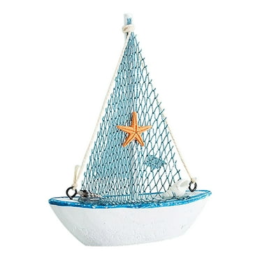 Lilixerw Mini Sailboat Decor,Wooden Miniature Sailing Boat Model,Small and Delicate,for Bathroom,Baby Shower,Party,Kids Nursery