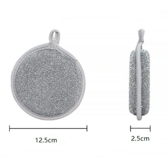 Lilixerw Multifunctional Dishwashing Rags,Round Non-Scratch Wire Miracle Cleaning Cloths for Kitchen Sinks,Stainless Steel Sponge & Steel Wool Scrubber,Ideal for Wet and Dry Use