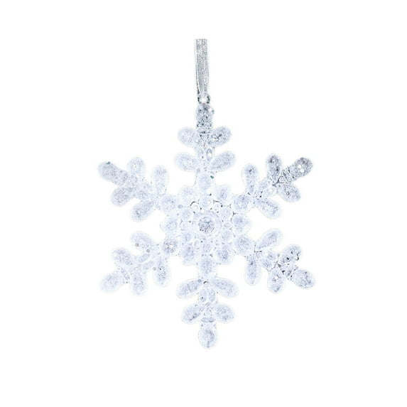 Lilixerw Snowflake Ornaments,Glitter Snowflake Ornaments with Hanging String for Christmas Tree Window Home Decoration