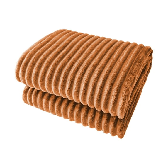 Lilixerw Soft Fleece Throw Blanket Twin Size,Plush Flannel Throw,Warm Cozy Ribbed Microfiber Blanket for Sofa Couch Bed,Lightweight Striped Blanket,27.5 x 39.3 inch