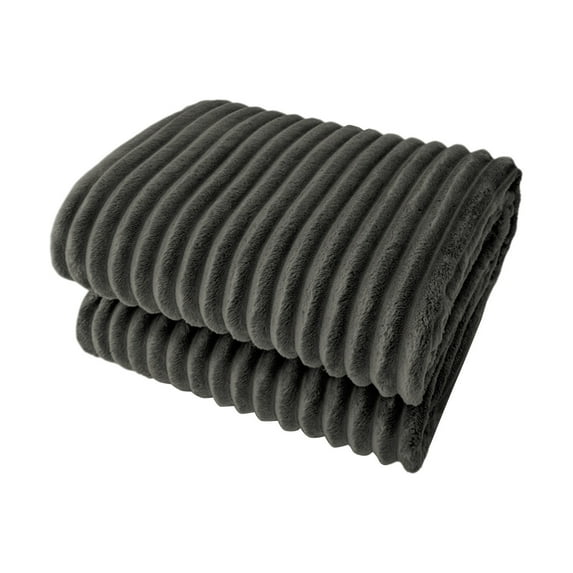 Lilixerw Soft Fleece Throw Blanket Twin Size,Plush Flannel Throw,Warm Cozy Ribbed Microfiber Blanket for Sofa Couch Bed,Lightweight Striped Blanket,27.5 x 39.3 inch