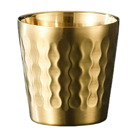 Lilixerw Stainless Steel Cups,Gold Silvery Double Wall Metal Stackable Portable Drinking Mug Unbreakable Shatterproof Cup for Home Restaurant Party Camping Travelling