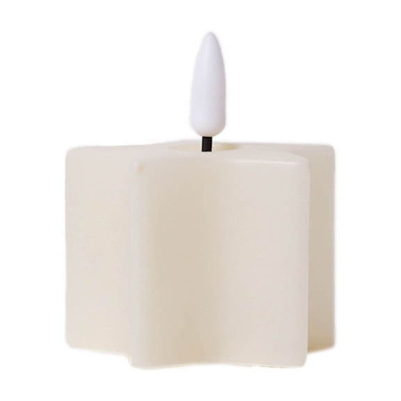 Lilixerw Star Shape Flameless Flickering Candles,LED Battery Operated Pillar Candles,for Wedding Festival