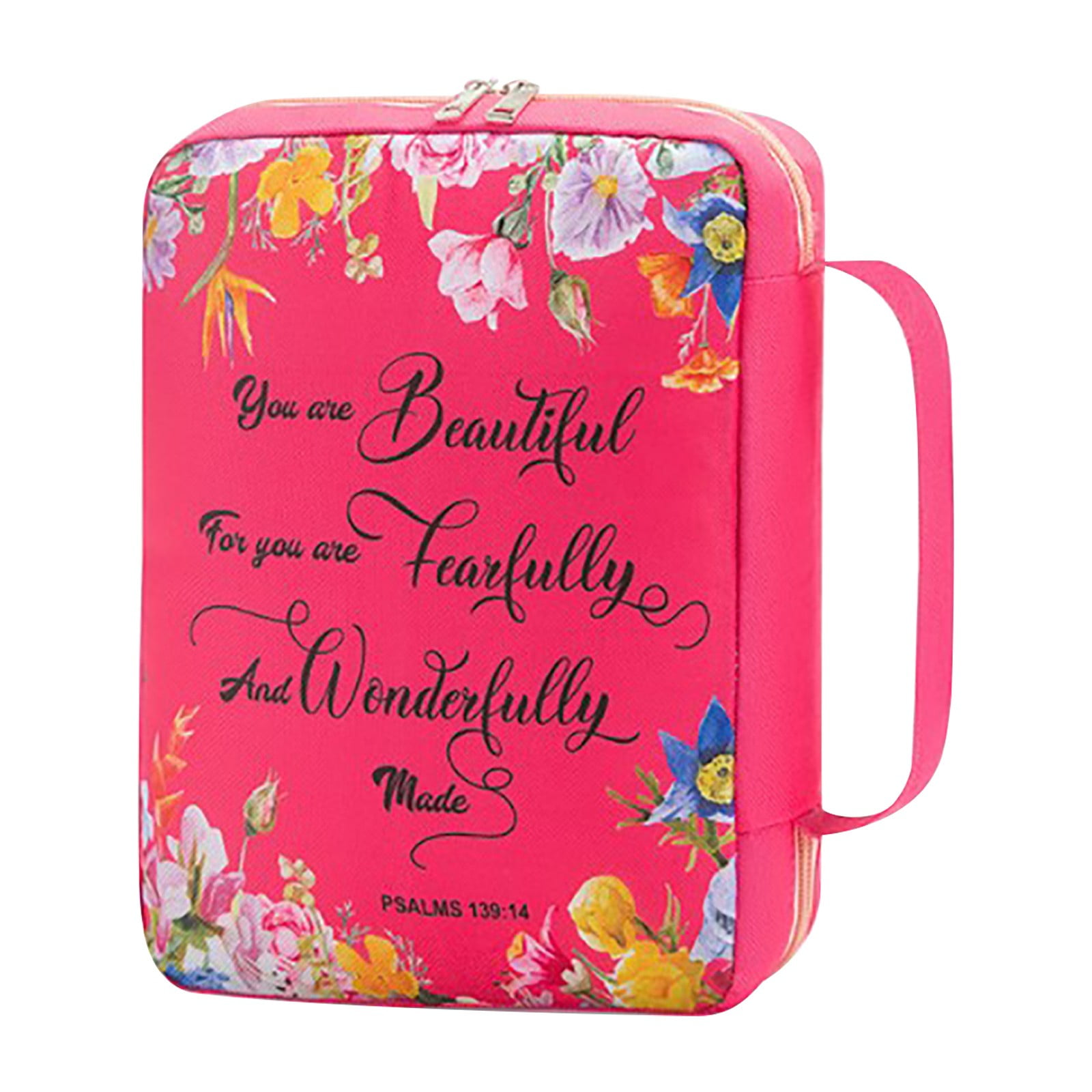 Foldable Bible Cover / Book Case - 600D Oxford Cloth, With Handle And Zippered Pocket, Multicolor