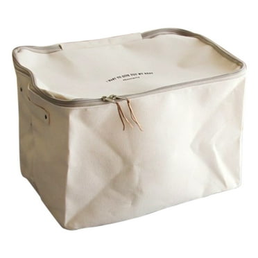 Lilixerw Storage Bins with Zipper Lid,Cotton Linen Fabric Lidded Storage Baskets Boxes,Foldable Washable Closet Shelf Clothes Organizer Container,with Handles