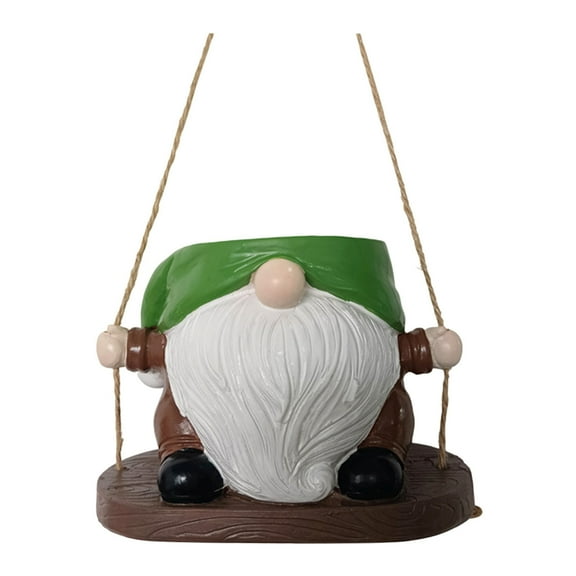 Lilixerw Swing Gnomes Planter Cute Hanging Planter,Resin Cute Flower Pots with Drainage Hole,for Indoor Outdoor Plants Head Succulent String of Pearls Mother Gift Ideas