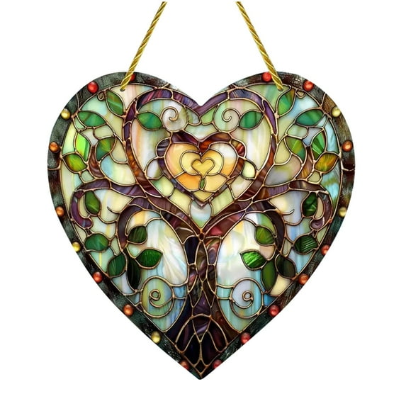 Lilixerw Tree of Life Suncatcher Stained Window Hanging,Wall Art Sun Catchers Indoor Window Hanging Home Decor Panel,Decorations Gift for Women Mom Home Garden