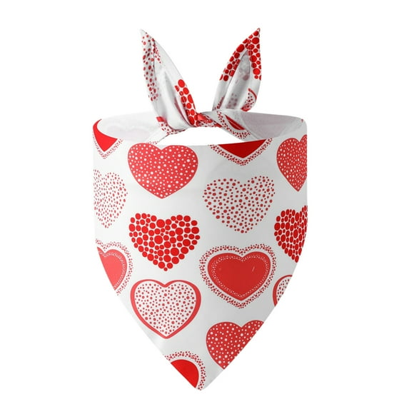 Lilixerw Valentine's Day Dog Bandana Triangle Bib Scarf with Lip,Heart and Love Patterns Reversible Pet Neckerchief for Dogs Cats Pets Valentines Day Decoration