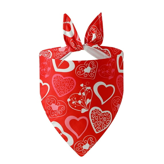 Lilixerw Valentine's Day Dog Bandana Triangle Bib Scarf with Lip,Heart and Love Patterns Reversible Pet Neckerchief for Dogs Cats Pets Valentines Day Decoration