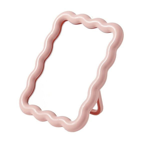 Lilixerw Wave-Shaped Table Desk Vanity Makeup Mirror,Portable Folding Mirror Cute Travel Make Up Mirror,for Standing Hanging Home Decoration