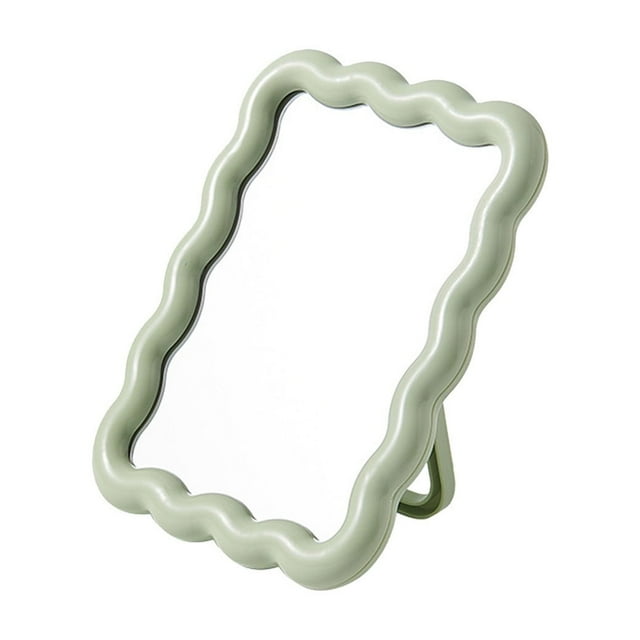 Lilixerw Wave-Shaped Table Desk Vanity Makeup Mirror,Portable Folding Mirror Cute Travel Make Up Mirror,for Standing Hanging Home Decoration