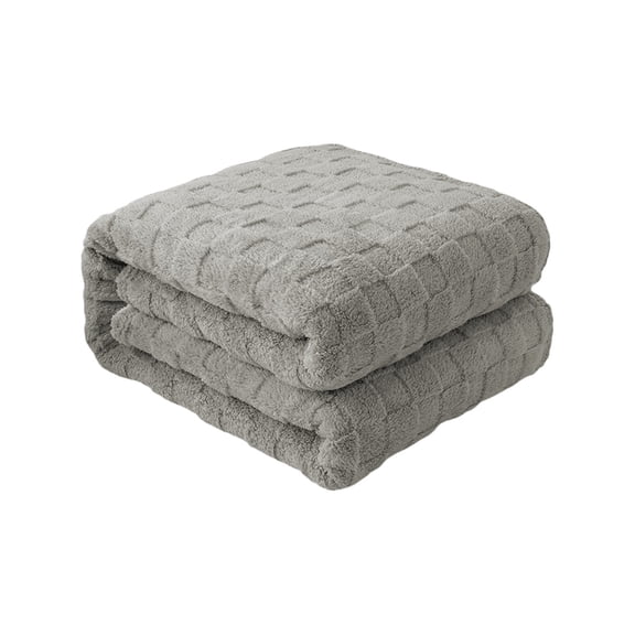 Lilixerw Coral Fleece & Milk Velvet Plush Throw Blanket with Chessboard Pattern Design,Soft Double-Sided Edging Household Blanket for Couch Bed Sofa,Travel Picnic,59.06x78.74 Inches,Gray