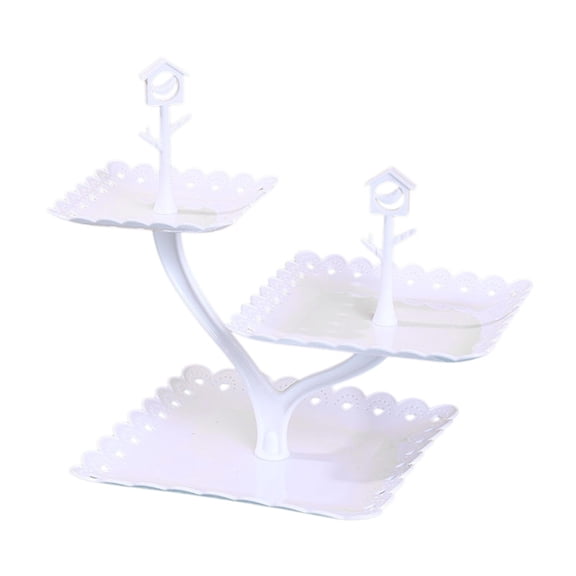 Lilixerw Creative Cupcake Stand Fruit Plates,Layering Dessert Plates Mini Cakes Fruit Candy Display Cookie Tray Rack Candy Buffet Holder Plastic Cake Stand for Wedding Home Holiday Birthday