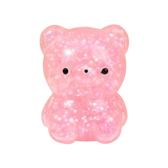 Lilixerw Cute Bear Stress Relief Toy,Christmas Relief Toy for Family,Anxiety Relief Pinchable Rubber Animal,Festival Party Gifts