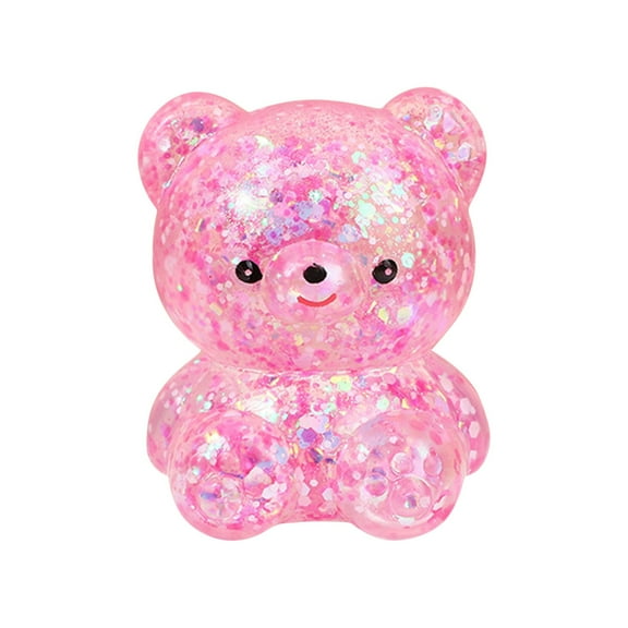 Lilixerw Cute Bear Stress Relief Toy,Christmas Relief Toy for Family,Anxiety Relief Pinchable Rubber Animal,Festival Party Gifts