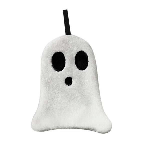 Lilixerw Cute Ghost Hand Towels,Halloween Funny Ghost Shaped Bathroom Kitchen Decor Dish Towels,Hanging Hand Towels for Halloween