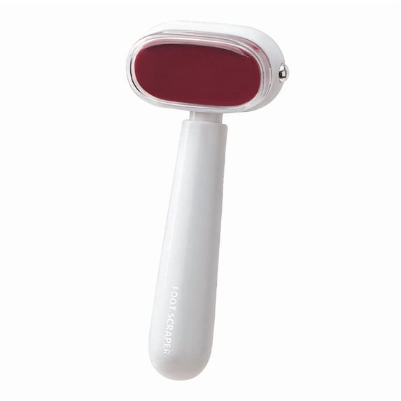 Lilixerw Double-sided Foot File,Callus Remover Pumice for Dead Skin,Home Pedicure Foot Grater,Ergonomic Handle,with 2 Replacement Heads,Red