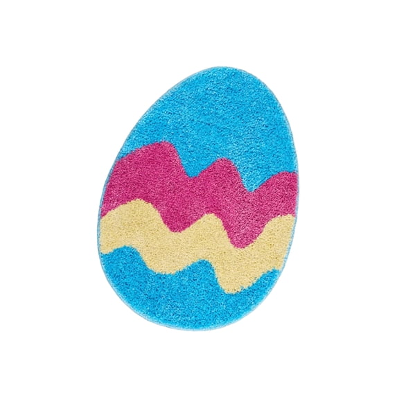 Lilixerw Easter Bathroom Rug Egg Rug,Non-Slip Soft Easter Rug for Indoor Door,Porch,Hallway,Bedroom,Bathroom,Kitchen,Dorm,35.43x23.62 inch,Washable Polyester Egg Carpet,Multicolor