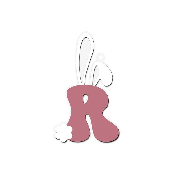 Lilixerw Easter Wooden Bunny Ear 26 Letter Ornament,Hand-Painted Alphabet Decorative Hanging Sign for Wall Door Window,Yard Living Room Spring Party Decor,Green,3.9x2.16 Inch,(R)