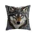 thumbnail image 1 of Lilixerw Embroidered Animal Wolf Print Pillow Cover,2D Printed Animals Pattern Design,Soft Polyester Square Decorative Pillowcase for Sofa,Bed,Living Room,17.7x17.7 Inch, 1 of 6