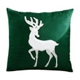 thumbnail image 1 of Lilixerw Embroidered Christmas Pillowcase,17.7x17.7Inch Reindeer Pattern Pillow Cover for Sofa,Winter Holiday Home Decor,Christmas Gift,Green, 1 of 6