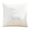thumbnail image 1 of Lilixerw Embroidered Christmas Pillowcase,17.7x17.7Inch Reindeer Pattern Pillow Cover for Sofa,Winter Holiday Home Decor,Christmas Gift,White, 1 of 6