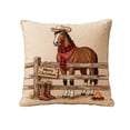 thumbnail image 1 of Lilixerw Embroidery Christmas Pillow Covers,18x18Inch Cute Animal Horse Print Pillowcase,Valentine's Day Home Decor for Living Room Bedroom Sofa,Decorative Pillowcase, 1 of 6