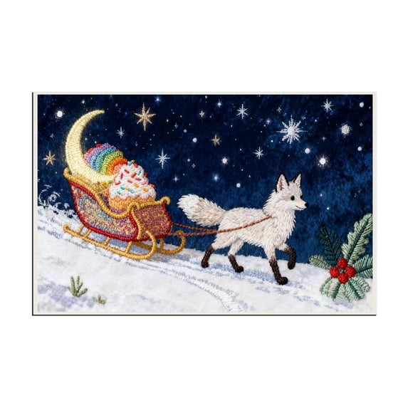Lilixerw Embroidery Christmas Theme Scene Home Doormat,23.6x15.7 Inch Non-Slip Floor Xmas Mat,Absorbent Entryway Rug for Kitchen Bathroom Door,Holiday Party Decor