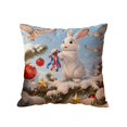 thumbnail image 1 of Lilixerw Embroidery Rabbit Christmas Pillow Covers Cute Cartoon Animal Print Cotton Linen Decorative Throw Pillow Case,Cushion Cover 18x18 Inch, 1 of 6