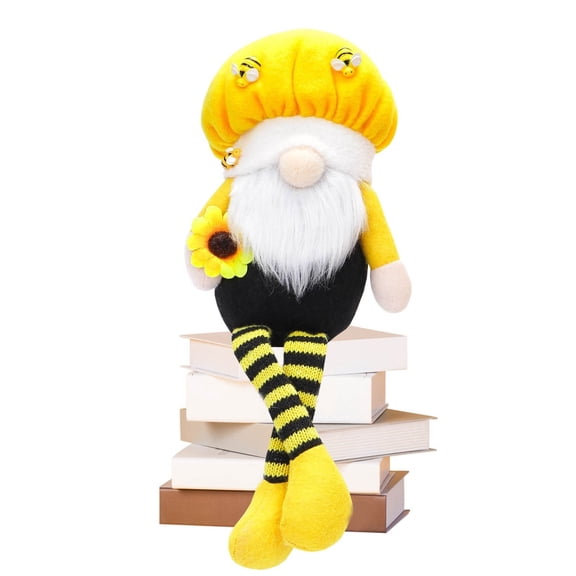 Lilixerw Faceless Doll with Sunflower,Long Legged Sitting Dwarf Doll,Cute Boho Fairy Garden Ornament,Perfect Gift for Spring & Summer Tabletop,Shelf,Mantel Decoration,8 Inch,Multicolor