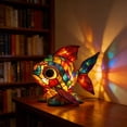 thumbnail image 1 of Lilixerw Fish Stained Glass Lamp,Cute Animal Art Statue Night Light,3D Fish Table Lamp,Retro Stained Resin Tabletop LED Night Light,Fun Gift for Family, 1 of 6