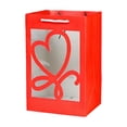 thumbnail image 1 of Lilixerw Flower Tote Bag for Valentine's Day Gifts,Large Tote Bag with Transparent Window,Red Gift Bag for Romantic Present,7.09x5.12x9.84inch, 1 of 6