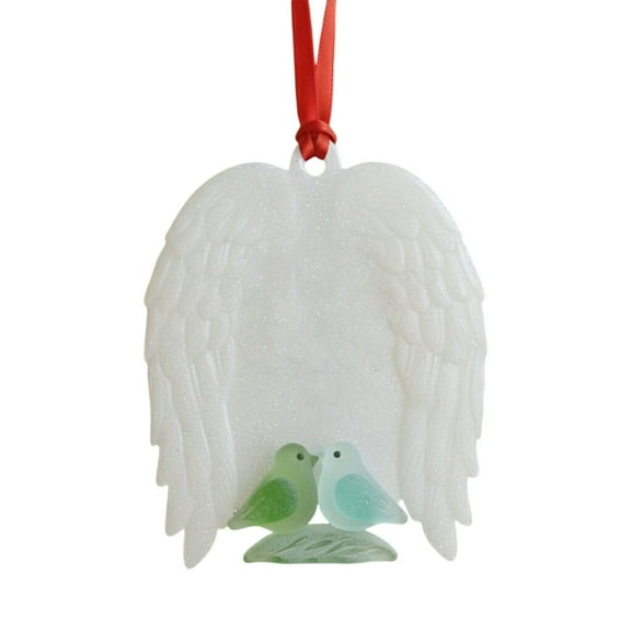 Lilixerw Friendship Sea Glass Christmas Ornaments,Handmade Acrylic Angel Pendant with Inspirational Messages for Xmas Tree,Xmas Gift Decor