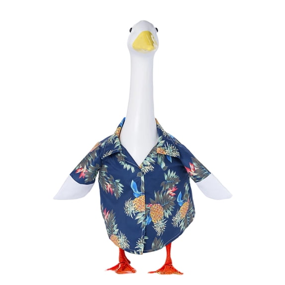 Lilixerw Garden Porch Goose Outfit Hawaiian Shirt Costume Set,Funny Goose Clothing for Decorative Garden Geese,Weather-Resistant Goose Decor for Patio,Yard,Festive Gift,23 Inch